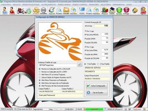 Software Ordem de Serviço para Oficina Mecânica para Motos com Vendas Estoque e Financeiro v4.1 - Fpqsystem 661001