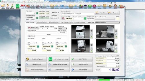 Programa Os Oficina Mecânica com Caminhão  Check List Vendas Estoque e Financeiro v7.2 Plus  - Fpqsystem 655021