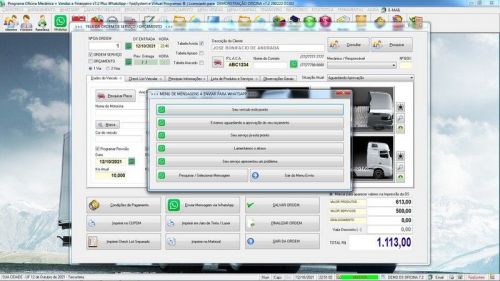 Software Os Oficina Mecânica com Caminhão Check List Vendas Estoque e Financeiro v7.2 Plus - Fpqsystem 661092