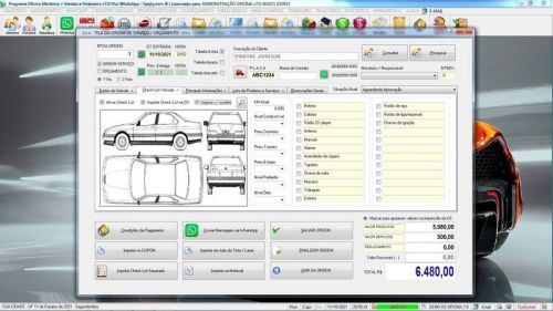 Programa Os Oficina Mecânica com Check List Vendas Estoque e Financeiro v7.0 Plus - Fpqsystem 654772