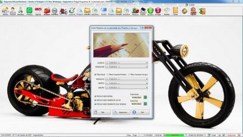 Programa Os Oficina Mecânica com Moto  Check List Vendas Estoque e Financeiro v7.1 Plus  - Fpqsystem 654908