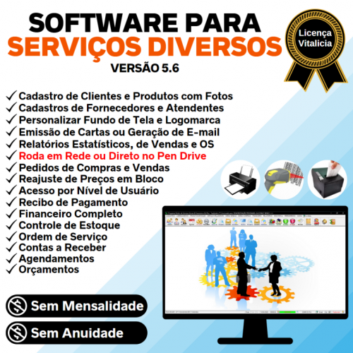 Software Os Serviços Diversos com Vendas Financeiro e Estatísticas v5.6 Plus - Fpqsystem 664416