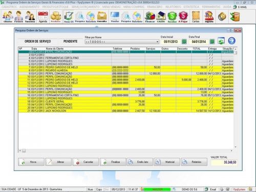 Software Os Serviços Diversos com Vendas Financeiro e Estatísticas v5.6 Plus - Fpqsystem 664421