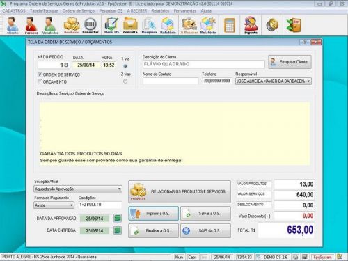 Software Os Serviços Diversos Orçamentos e Relatórios v2.6 - Fpqsystem 664816