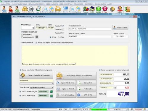 Software Os Vidraçaria e Esquadrias com Vendas e Financeiro v4.7 682570