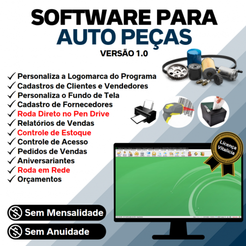 Software para Auto Peças com Controle de Estoque e Pedido de Vendas v1.0 - Fpqsystem 658287