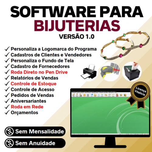 Software para Bijuterias e Acessórios com Controle de Estoque Pedido de Vendas v1.0 - Fpqsystem 658627