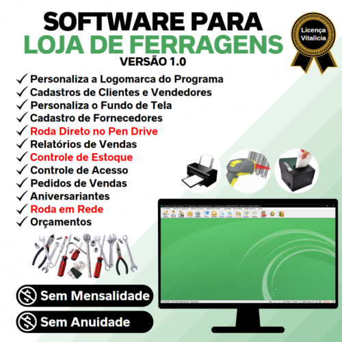 Software para Ferragens com Controle de Estoque e Pedido de Vendas v1.0 - Fpqsystem 658625