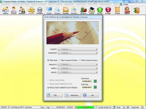 Software para Ferragens Controle de Estoque Pedido de Vendas e Financeiro v3.0 Plus - Fpqsystem 663768