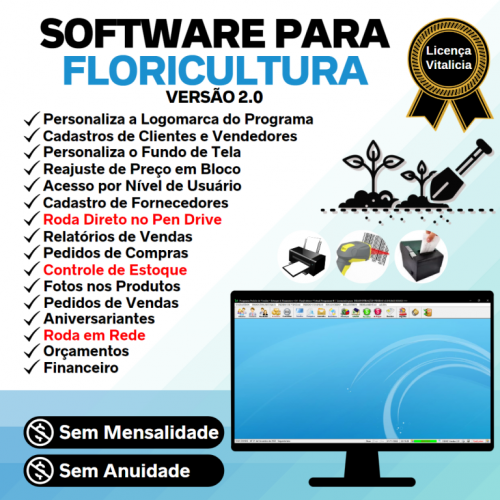Software para Floricultura com Controle de Estoque Pedido de Vendas e Financeiro v2.0 - Fpqsystem 662315