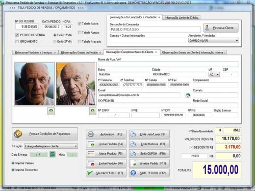 Software para Floricultura Controle de Estoque Pedido de Vendas e Financeiro v3.0 Plus - Fpqsystem 663723