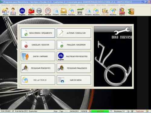 Software para Loja de Bicicletaria com Serviços e Vendas v1.0 - Fpqsystem 682192