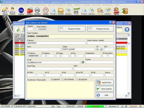 Software para Loja de Bicicletaria com Serviços e Vendas v1.0 - Fpqsystem 682197