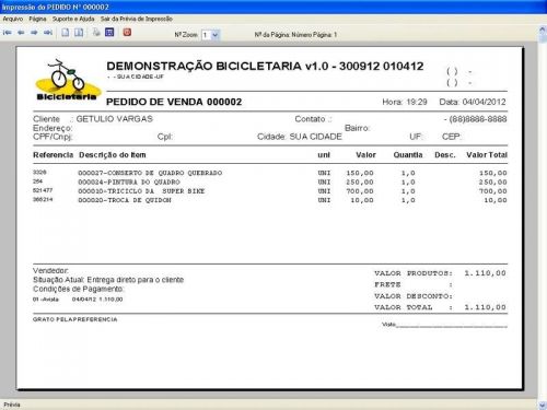 Software para Loja de Bicicletaria com Serviços e Vendas v1.0 682200
