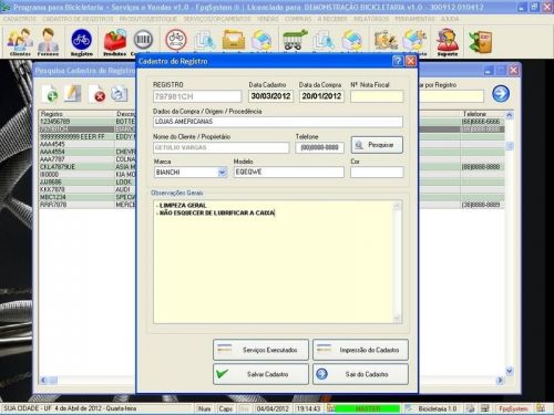 Software para Loja de Bicicletaria com Serviços e Vendas v1.0 - Fpqsystem 682204