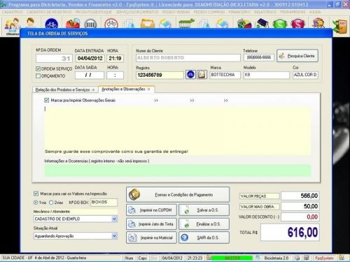 Software para Loja de Bicicletaria com Serviços Vendas Estoque e Financeiro v2.0 - Fpqsystem 682241