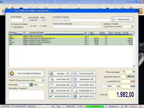 Software para Loja de Bicicletaria com Serviços Vendas Estoque e Financeiro v2.0 - Fpqsystem 682247
