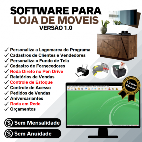 Software para Loja de Moveis com Controle de Estoque e Pedido de Vendas v1.0 - Fpqsystem 658424