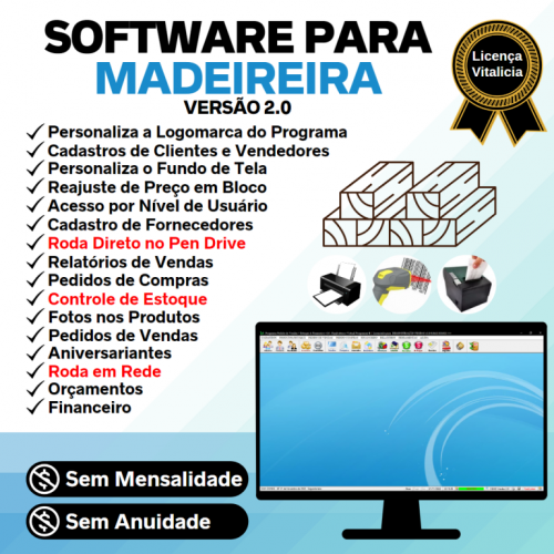 Software para Madeireira com Controle de Estoque Pedido de Vendas e Financeiro v2.0 - Fpqsystem 662077