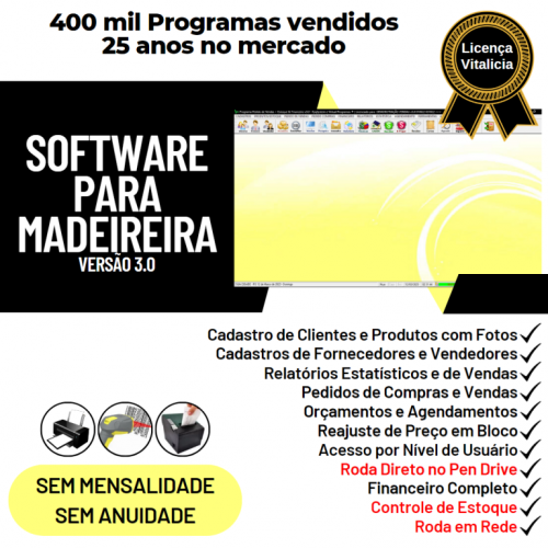 Software para Madeireira Controle de Estoque Pedido de Vendas e Financeiro v3.0 Plus - Fpqsystem 663565