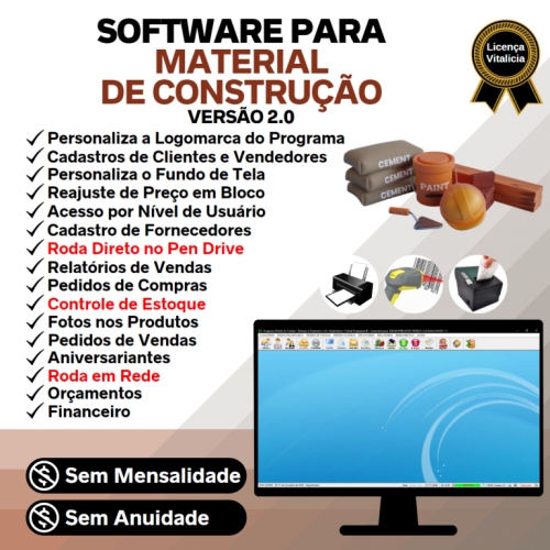 Software para Material de Construção com Controle de Estoque Pedido de Vendas e Financeiro v2.0 - Fpqsystem 662073