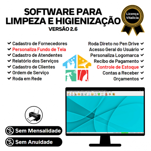 Software para Orçamento e Ordem de Serviço Limpeza e Higienização v2.6 - Fpqsystem 658881