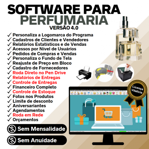 Software para Perfumaria com Controle de Estoque Pedido de Vendas e Financeiro v4.0 Plus - Fpqsystem 663020