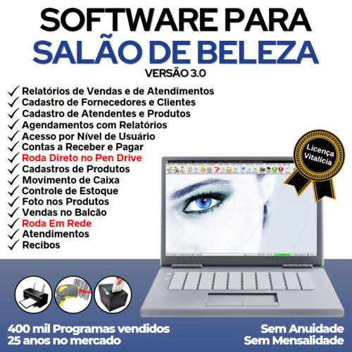 Software para Salão de Beleza Agendamento Financeiro v3.0 - Fpqsystem 661598