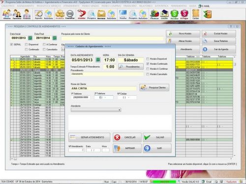 Software para Salão de Beleza Agendamento Financeiro v4.0 Plus - Fpqsystem 661580