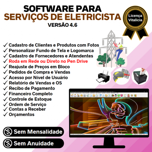 Software Para Serviços de Eletricista e Orçamentos Financeiro V4.6 - Fpqsystem 664653