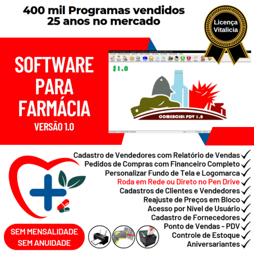 Software Pdv Frente de Caixa para Farmácia com Estoque e Financeiro v1.0 - Fpqsystem 658215