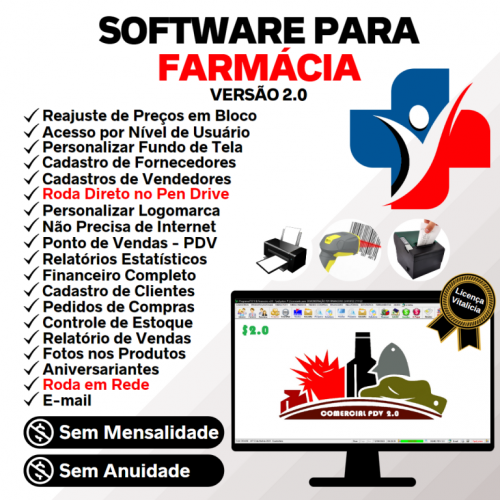 Software Pdv Para Farmácia Com Estoque Financeiro V2.0 Plus - Fpqsystem 661776