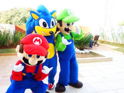 Sonic e Mario cover personagens vivos animação festas infantil 473809