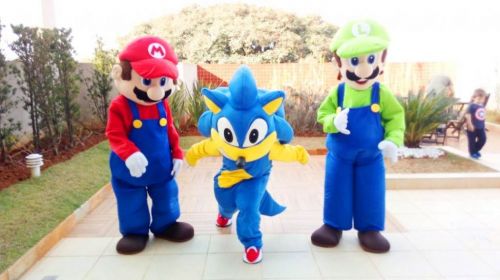 Sonic e Mario cover personagens vivos animação festas infantil 473812