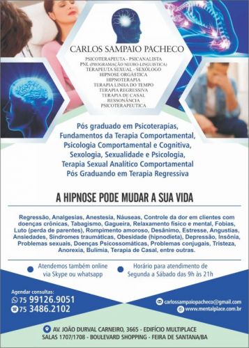 Terapeuta De Regressão Carlos Sampaio Pacheco Feira De Santana 75 991269051 whatsapp 542027