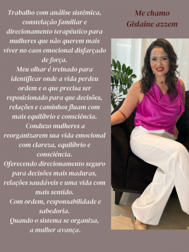 Terapeuta Sistêmica Mentorias Constelação Familiar e Analista Corporal 770542