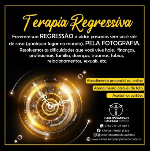 Terapia De Vidas Passadas  Feira De Santana Ba 75991269051 whatsapp Presencial e  Online 778193