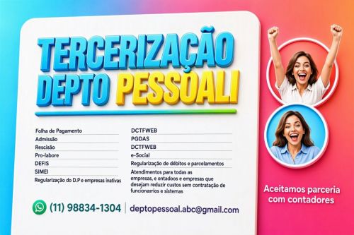 Terceirização Depto Pessoal 787815 Terceirização Depto Pessoal 787815