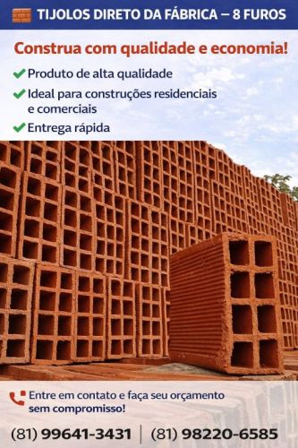 Tijolos Direto Da Fabrica 8 Furos  773950