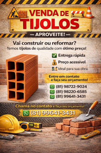 Tijolos Para Sua Obra e Aqui Na Tijolos Paudalho 774734