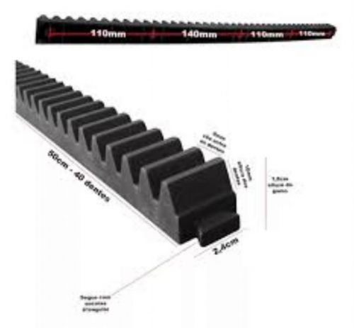 Trilho Dentado Para Motor Portão Todas Marcas Garen Ppa Preto 772568