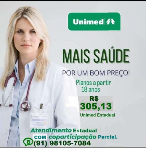Unimed Estadual com promoção Neste Mês-seu Plano c-coparticipação Parcial-cobertura no e do Pará 751776