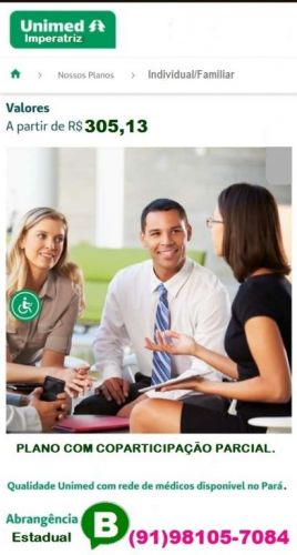 Unimed Estadual com promoção Neste Mês-seu Plano c-coparticipação Parcial-cobertura no e do Pará 751777