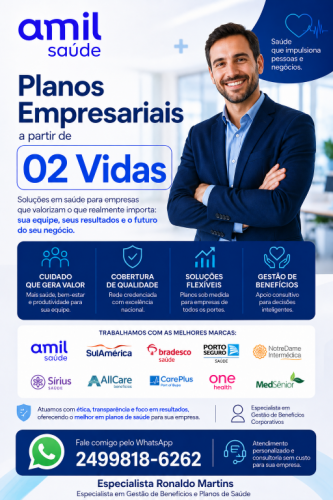 Vendedor Especialista em Planos de saúde  em Vr 24 99818-6262  781531