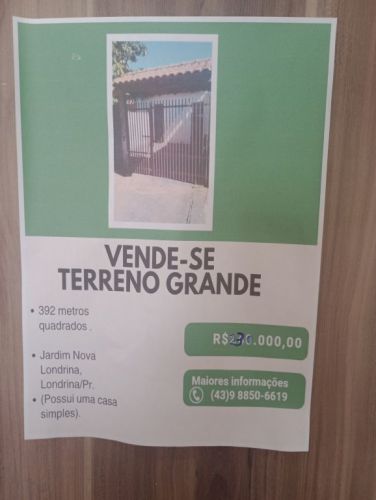 Vendo terreno 392 metros em Londrina  745581