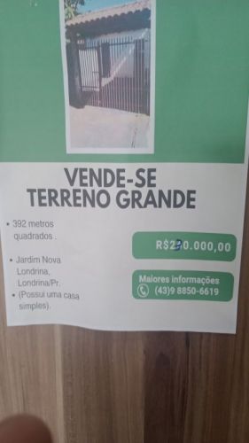 Vendo terreno 392 metros em Londrina  745582