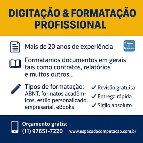 Você precisa digitar e formatar seu trabalho ou documento com qualidade e precisão? 771019