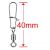 Pesca Kit 100 Peças Conector Girador Engate Rápido Snap Swivel Destorcedor Aço 40Mm 77Lbs 35Kg #1